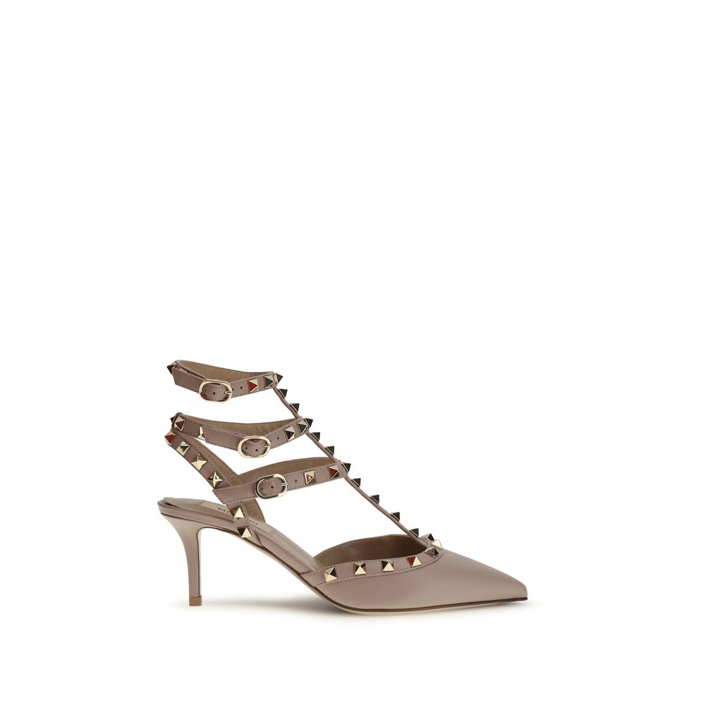 Valentino Garavani Multicolor Calf Leather Bos Taurus Mid Heel Women's Pumps