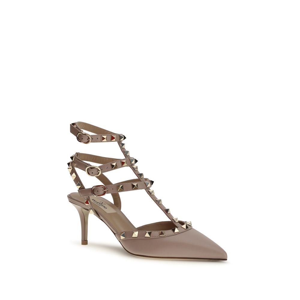 Valentino Garavani Multicolor Calf Leather Bos Taurus Mid Heel Women's Pumps