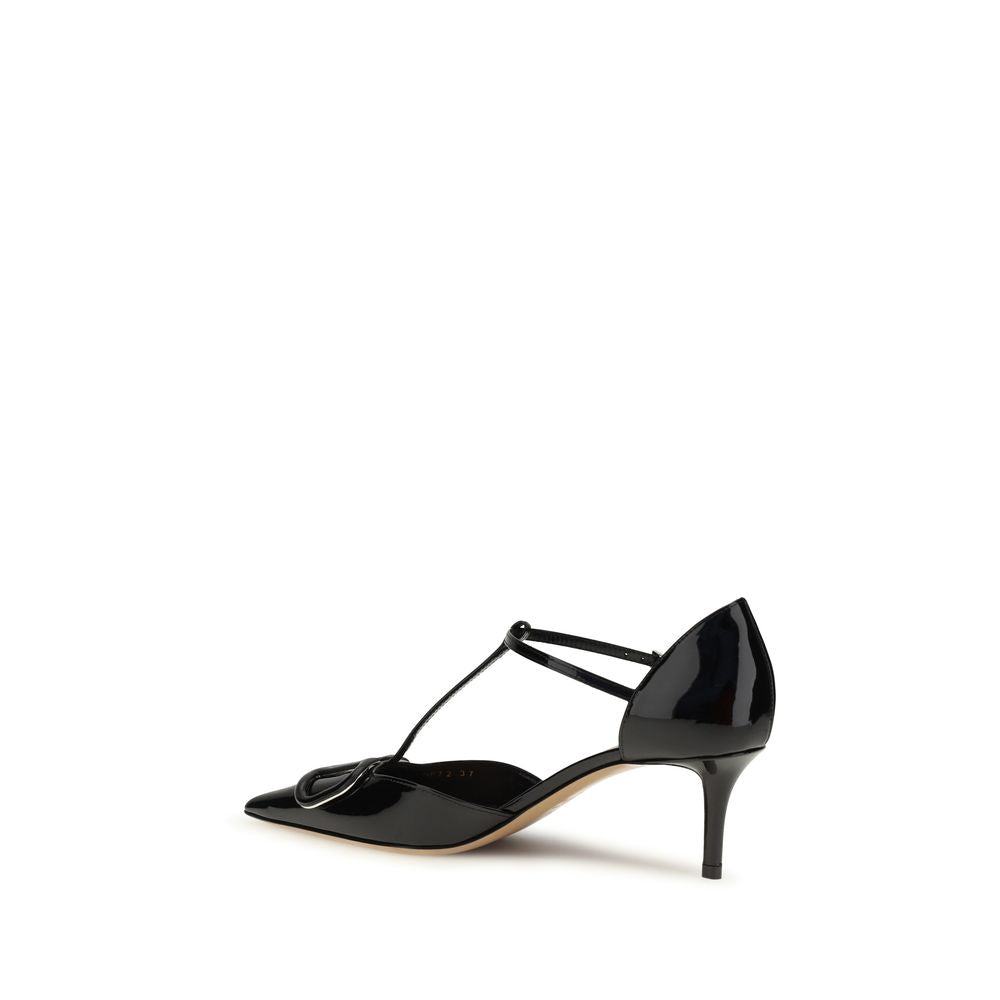 Valentino Garavani Black Calf Leather Bos Taurus High Heel Women's Pumps