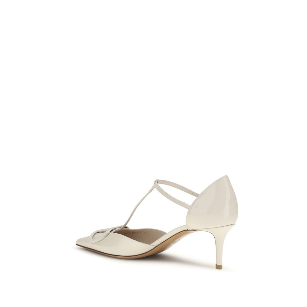 Valentino Garavani Beige Calf Leather Bos Taurus High Heel Women's Pumps