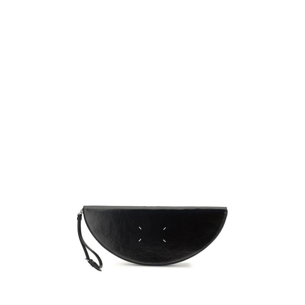 Maison Margiela Black Calf Leather Bos Taurus Clutch Women's Bag