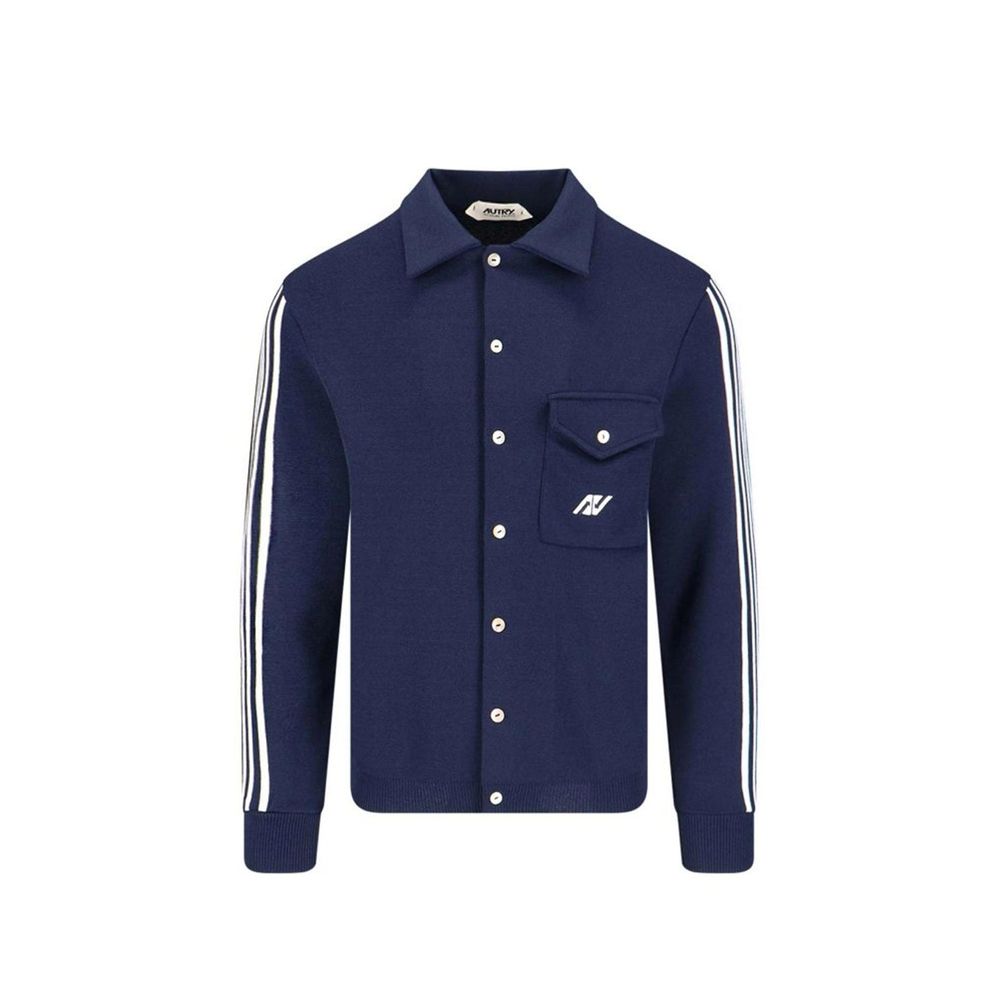 Autry Blue Nylon Men's Cardigan