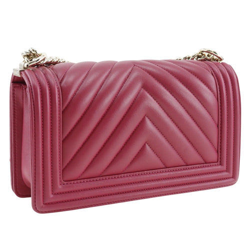 Chanel Boy Pink Leather Shoulder Bag (Pre-Owned)