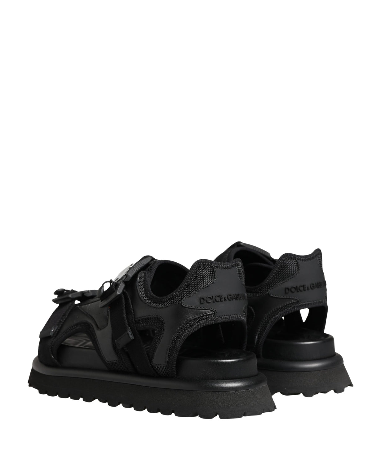 Dolce & Gabbana Black Logo Detailed Men Chunky Sandals Men's Shoes