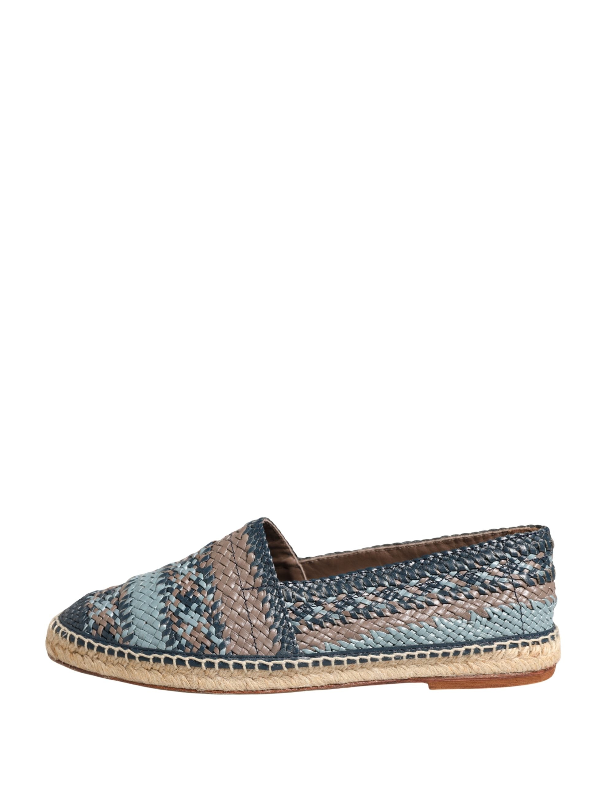 Dolce & Gabbana Blue Gray Slip On Buffalo Espadrille Men's Shoes (Pre-Owned)
