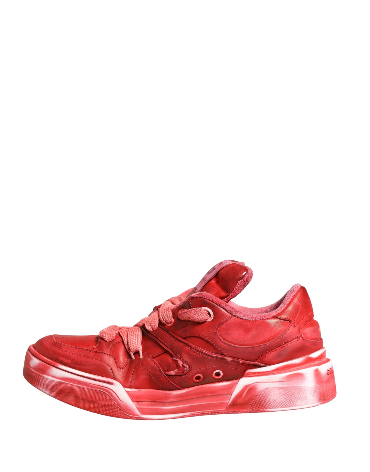 Dolce & Gabbana Red Distressed Suede Men Sneakers Men's Shoes (Pre-Owned)