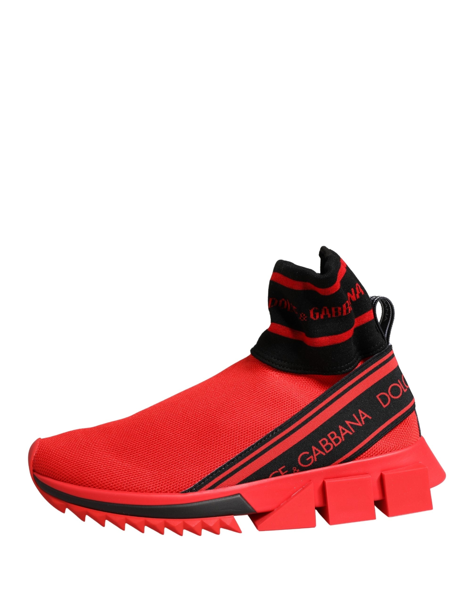 Dolce & Gabbana Red Black Sorrento Socks Sneakers Women's Shoes