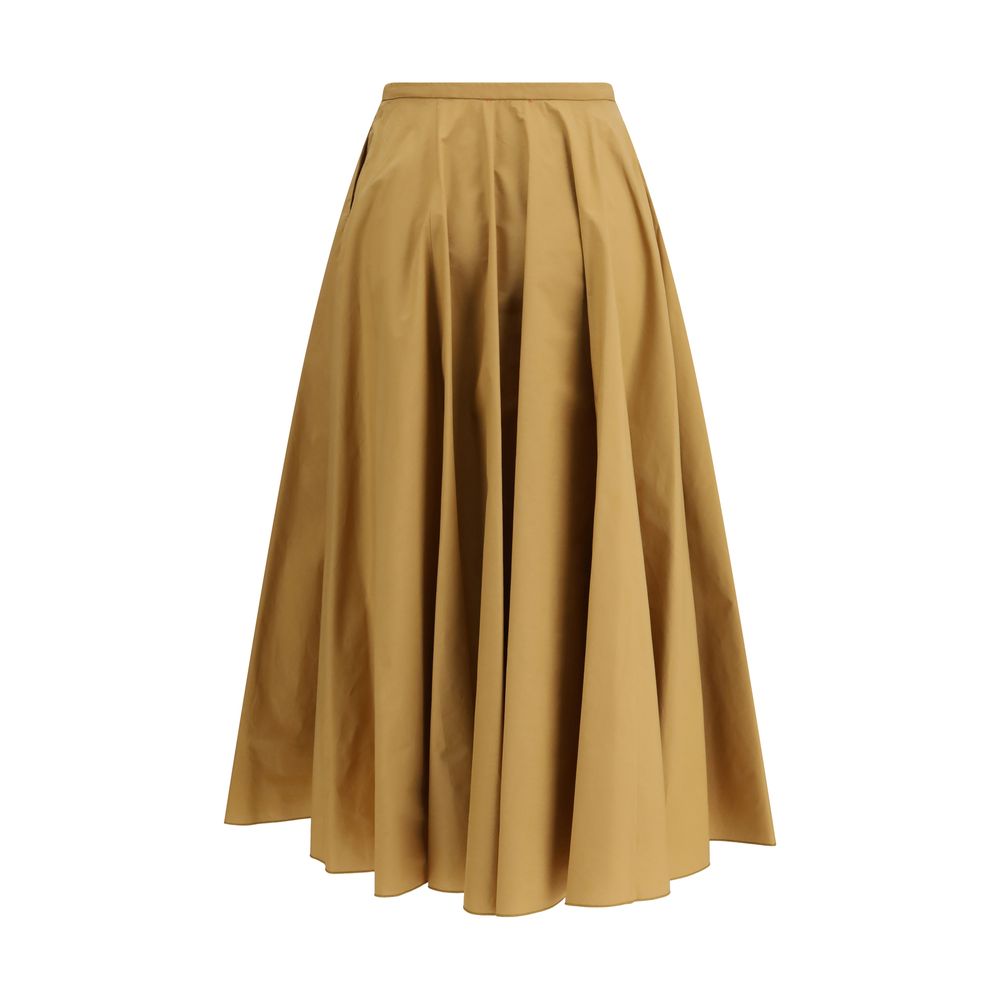 Forte_Forte Beige Cotton Long Women's Skirt