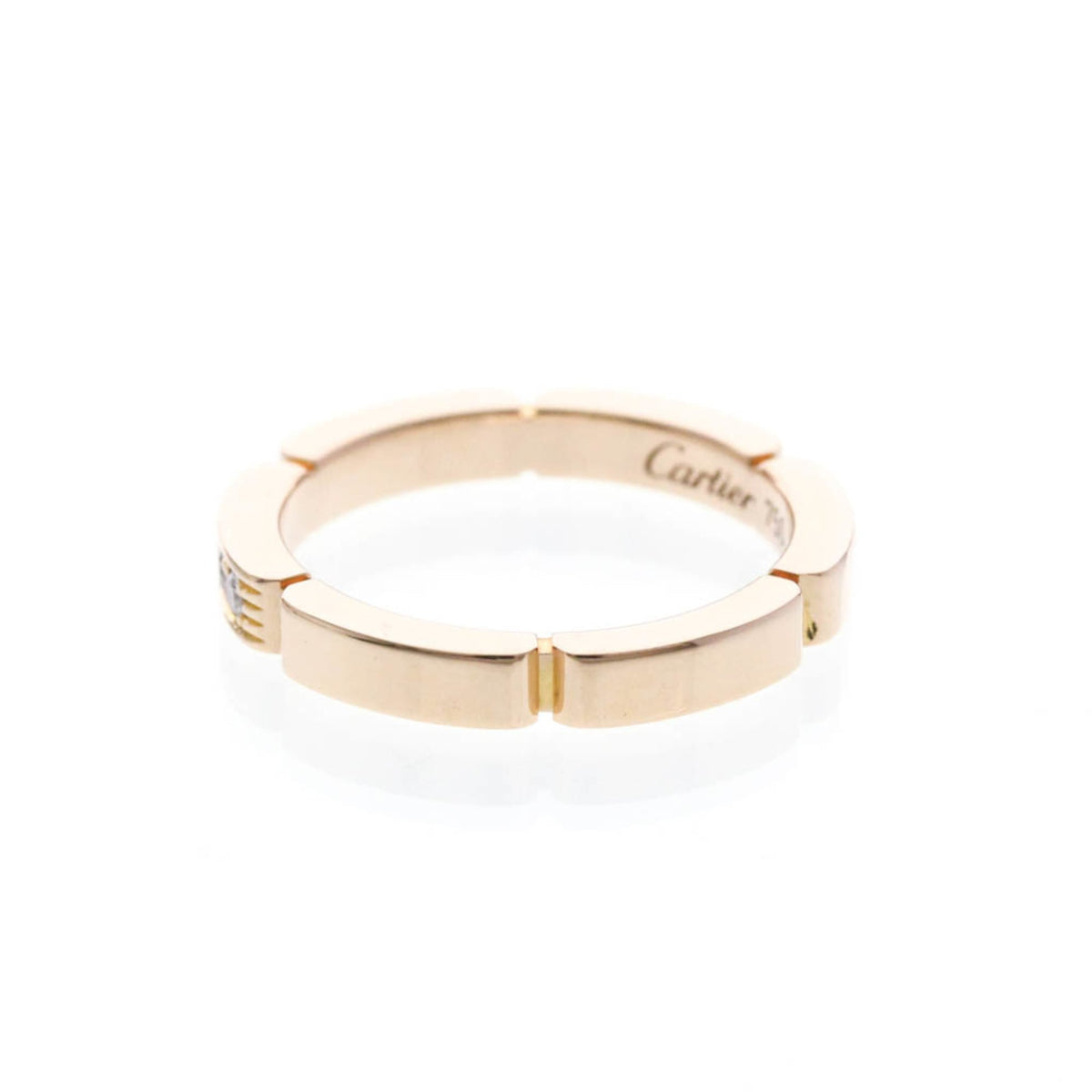 Cartier Maillon Panthere Band 18K Rose Gold With 4 Diamonds Gold Rose_Gold Ring Jewelry (Pre-Owned)