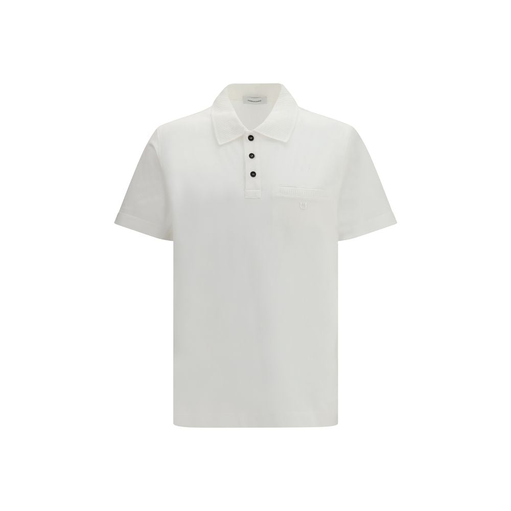 Ferragamo White Cotton Polo Men's Shirt