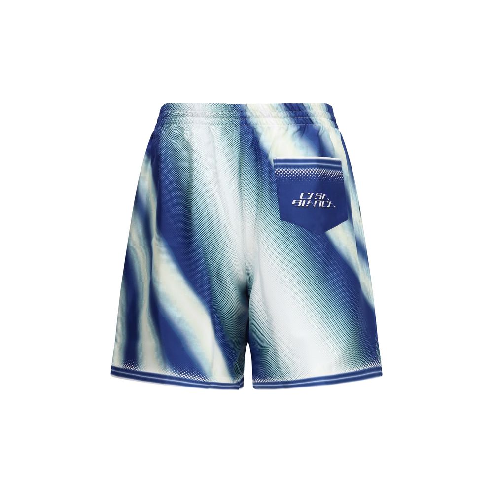 Casablanca Blue Silk Bermuda Men's Shorts