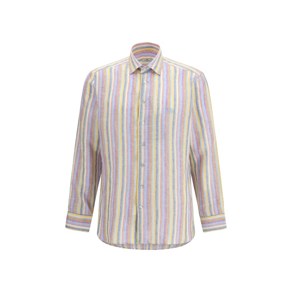 Etro Multicolor Linen Pattern Men's Shirt