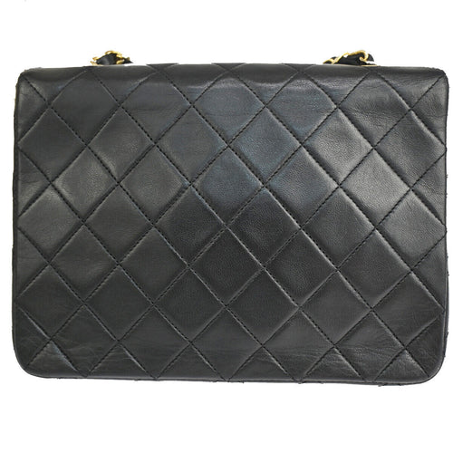 Chanel Mini Matelassé Black Leather Handbag (Pre-Owned)