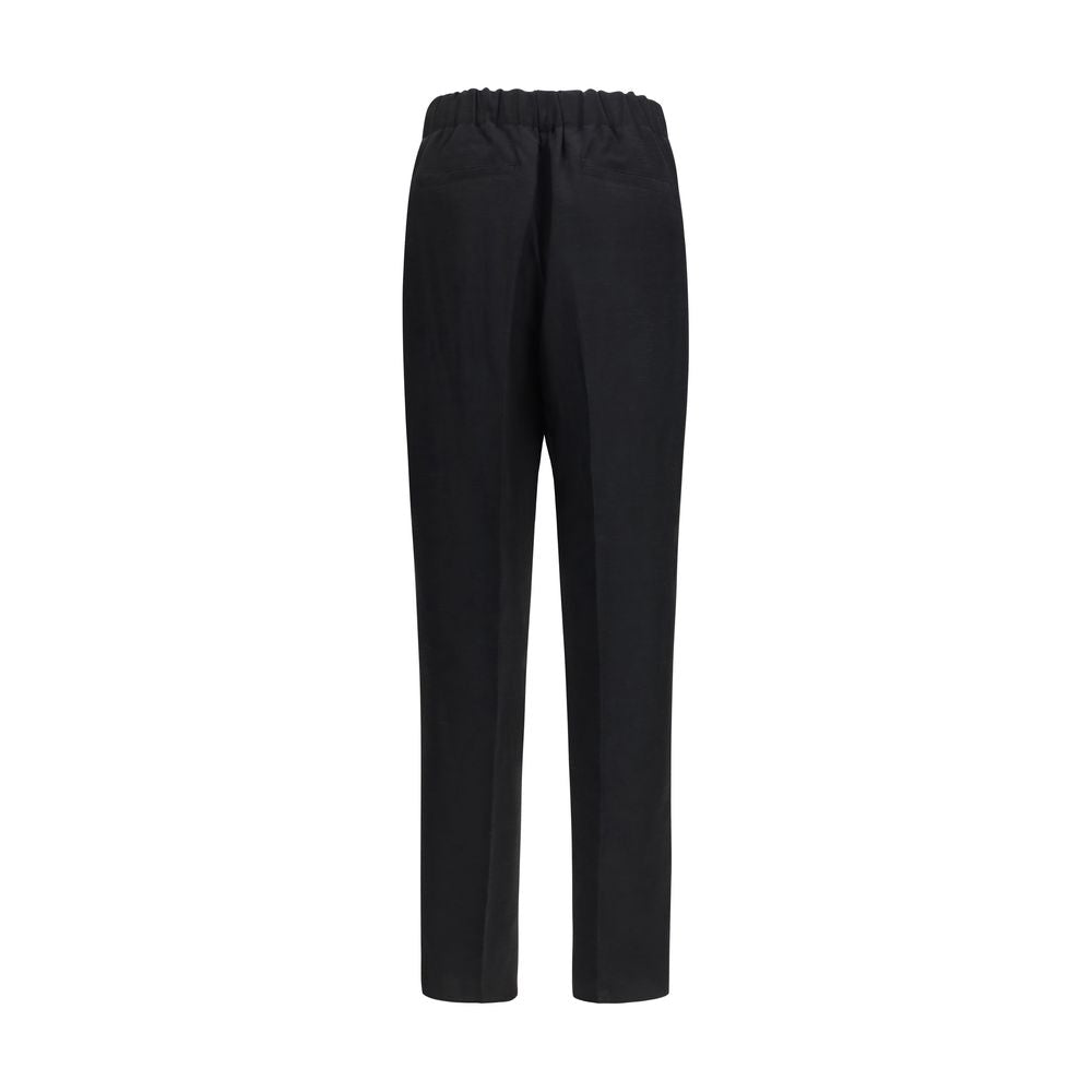 Laneus Black Viscose Casual Men's Pants