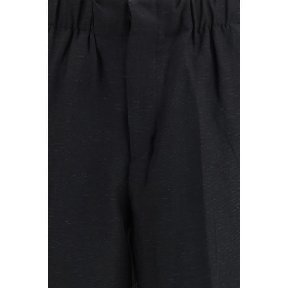 Laneus Black Viscose Casual Men's Pants