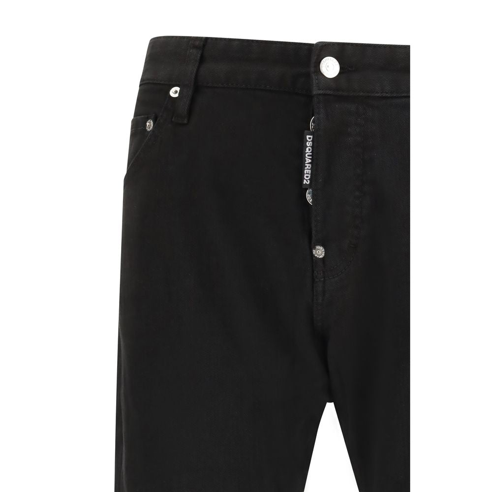 Dsquared² Black Cotton Slim Fit Men's Jeans
