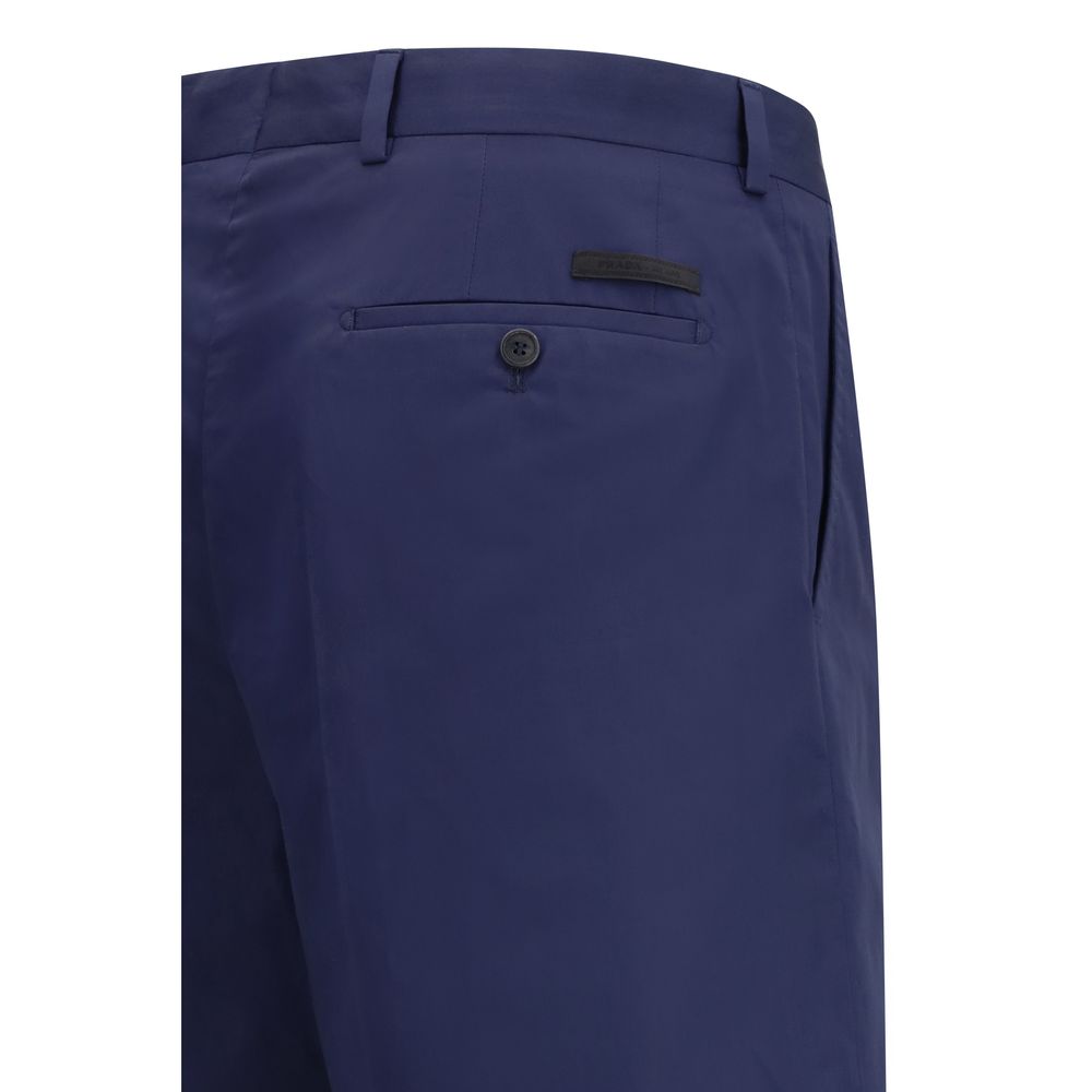 Prada Blue Cotton Bermuda Men's Shorts