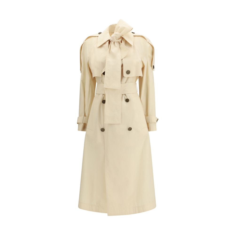 Burberry Beige Polyester Trench Women's Coat
