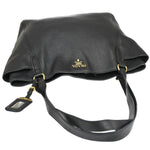 Prada Vitello Black Leather Handbag (Pre-Owned)