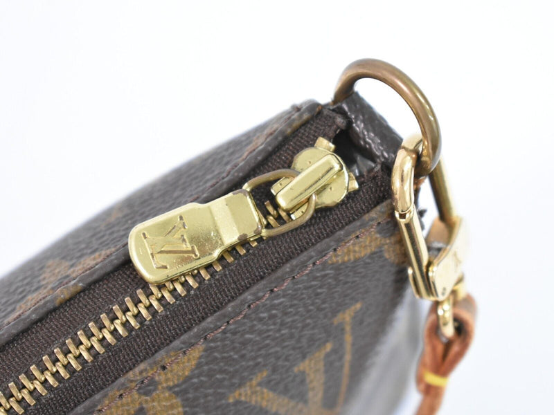 Louis Vuitton Pochette Accessoire Brown Canvas Clutch Bag (Pre-Owned)