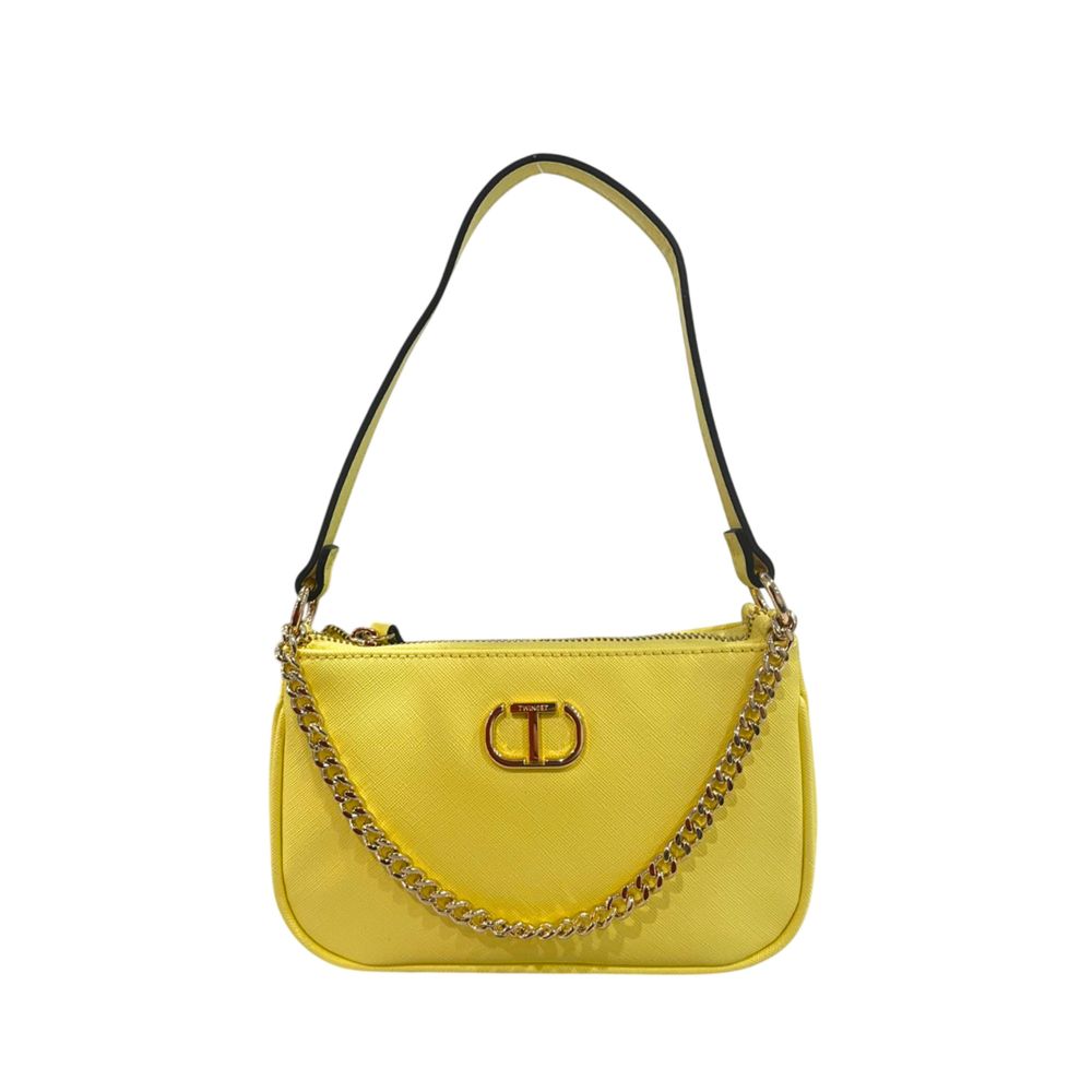 Twinset Yellow PU Women Shoulder Women's Bag
