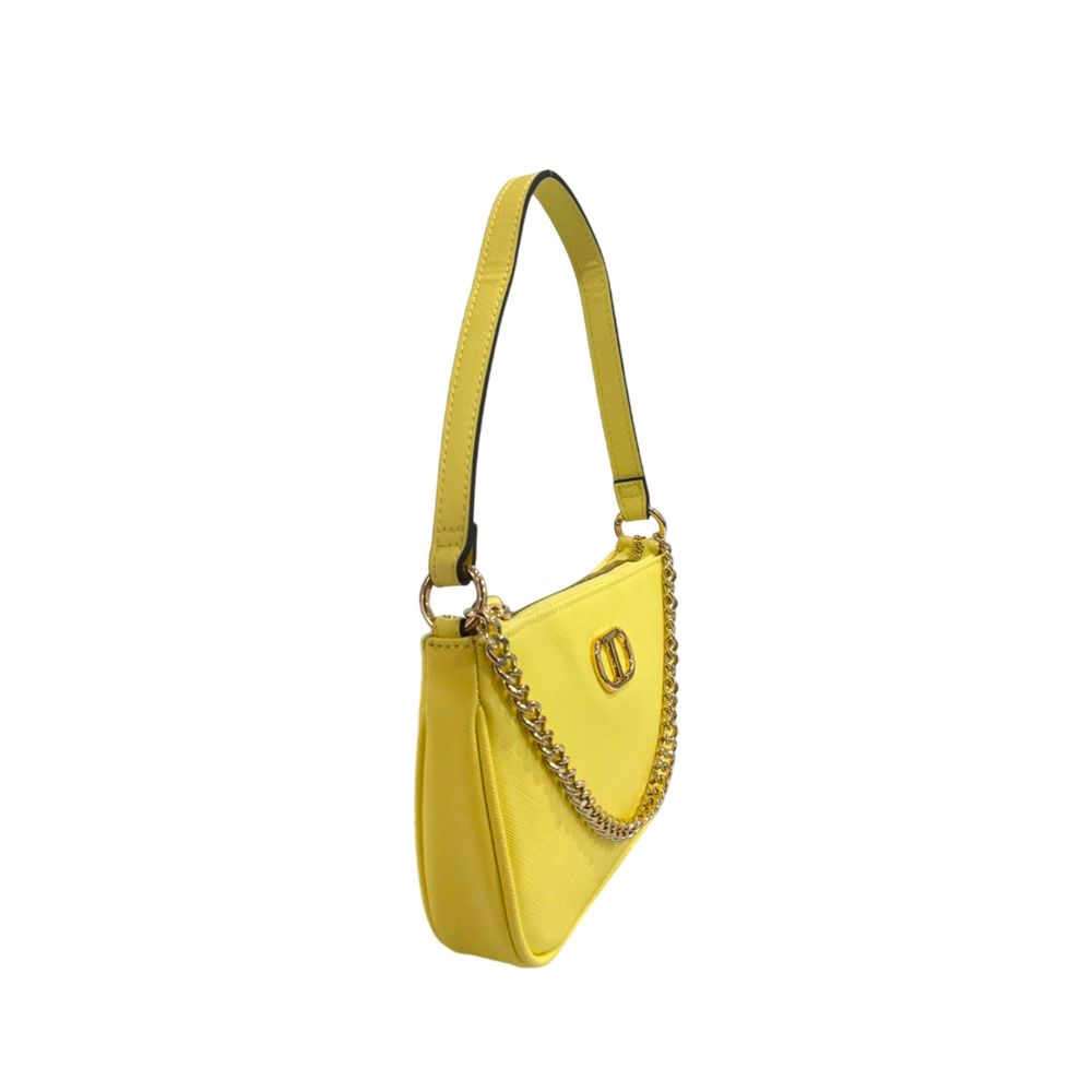 Twinset Yellow PU Women Shoulder Women's Bag
