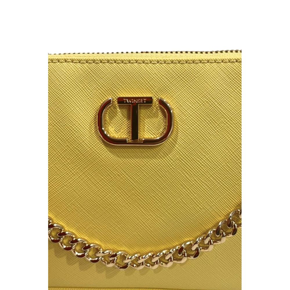 Twinset Yellow PU Women Shoulder Women's Bag