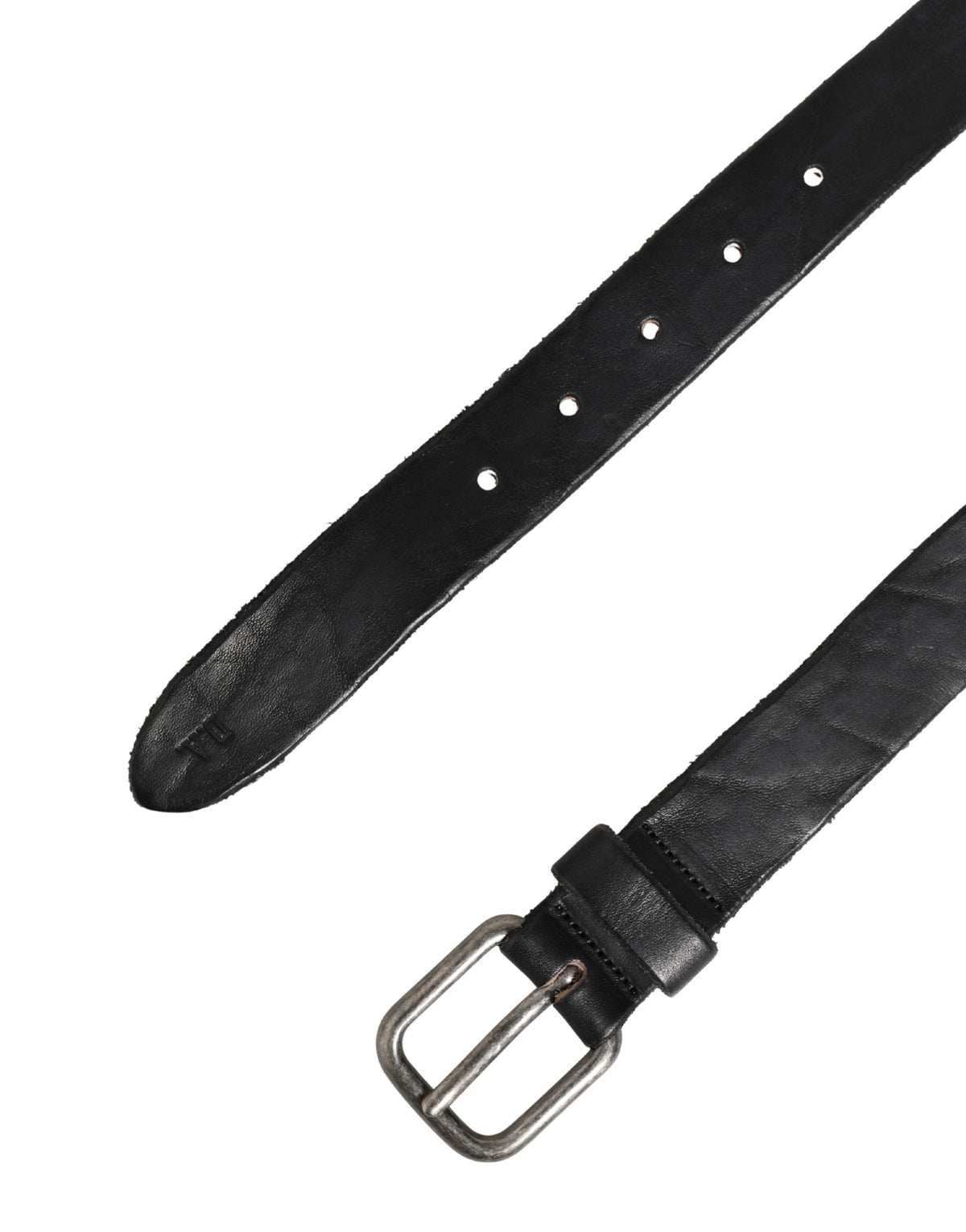 Daniele Alessandrini Men Black Leather Metal Buckle Men's Belt