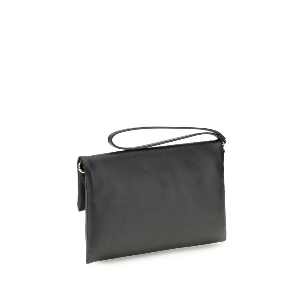 Fendi Black Lamb Ovis Aries Aries Clutch Women's Bag