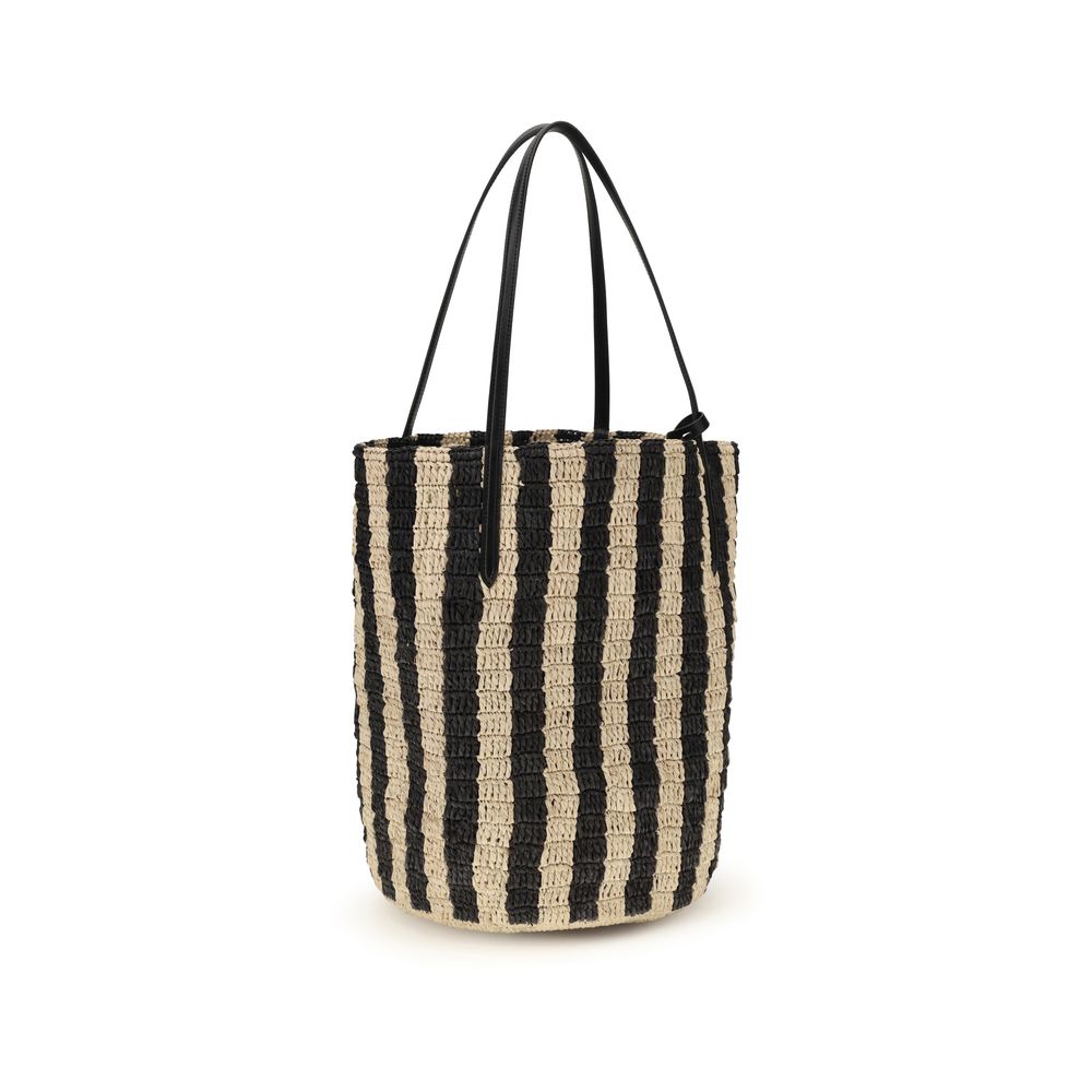 Valentino Garavani Black Raffia Backet Women's Bag