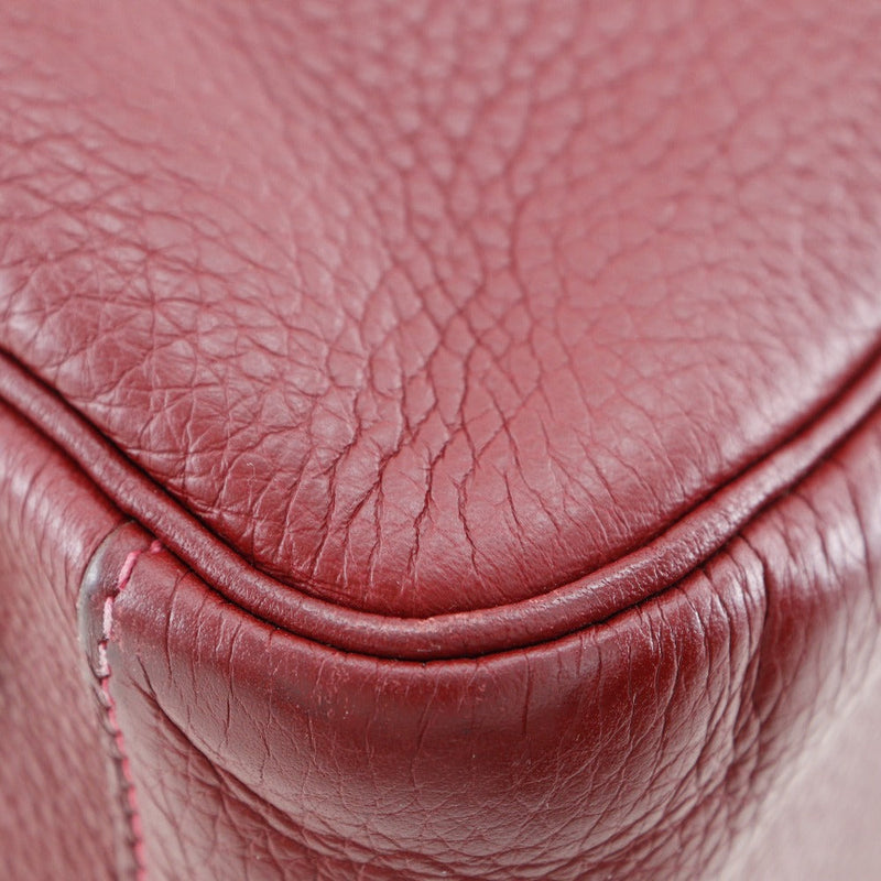 Hermès Lindy Burgundy Leather Shoulder Bag (Pre-Owned)