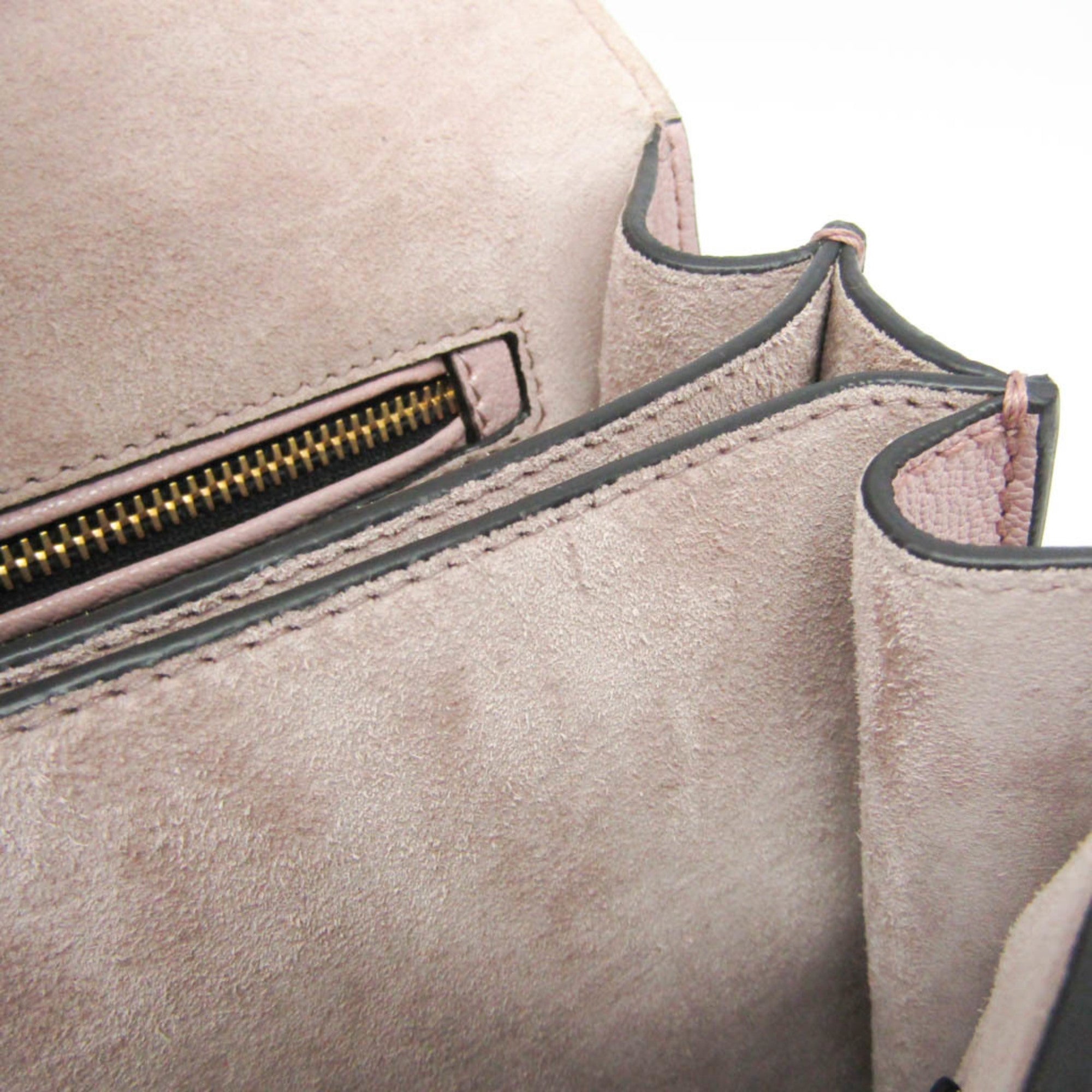 Miu Miu Madras Convertible Compartment Top Handle Leather Pink Leather Handbag (Pre-Owned)