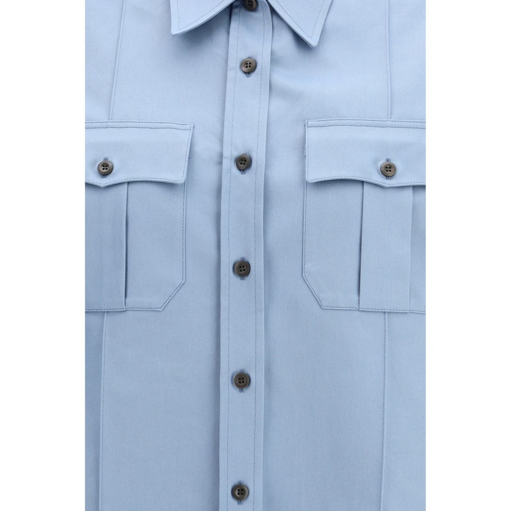 Prada Blue Cotton Shortsleeve Women's Shirt