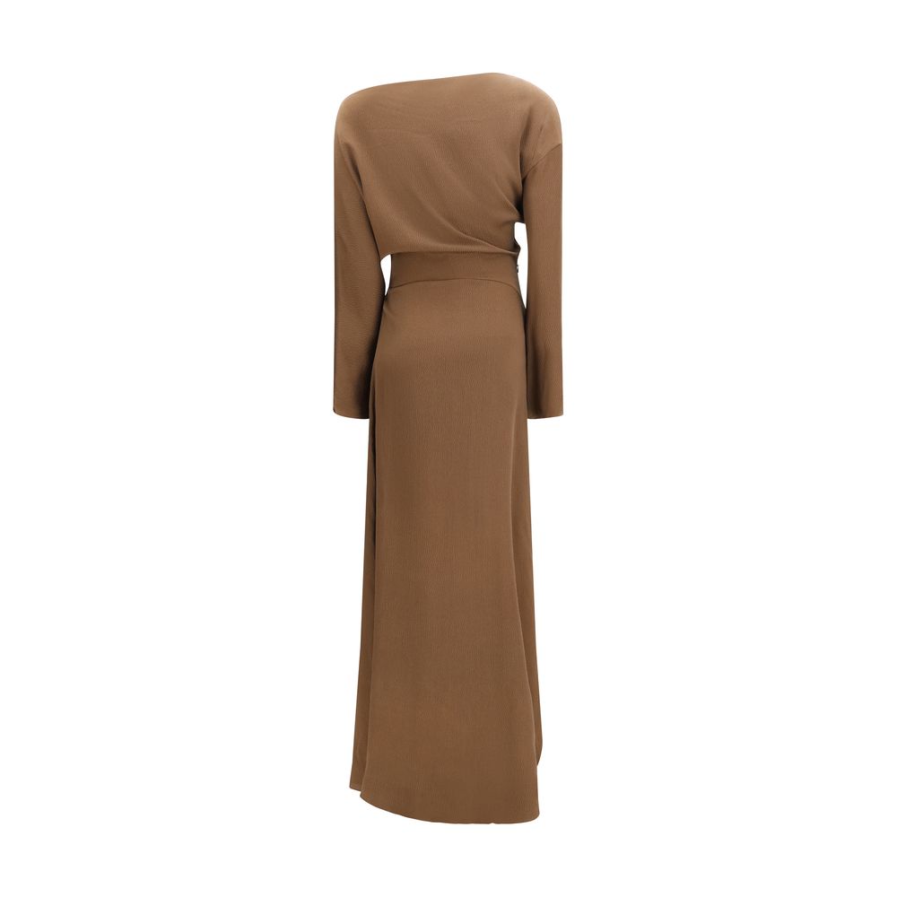 Petar Petrov Brown Silk Casual Women's Dress