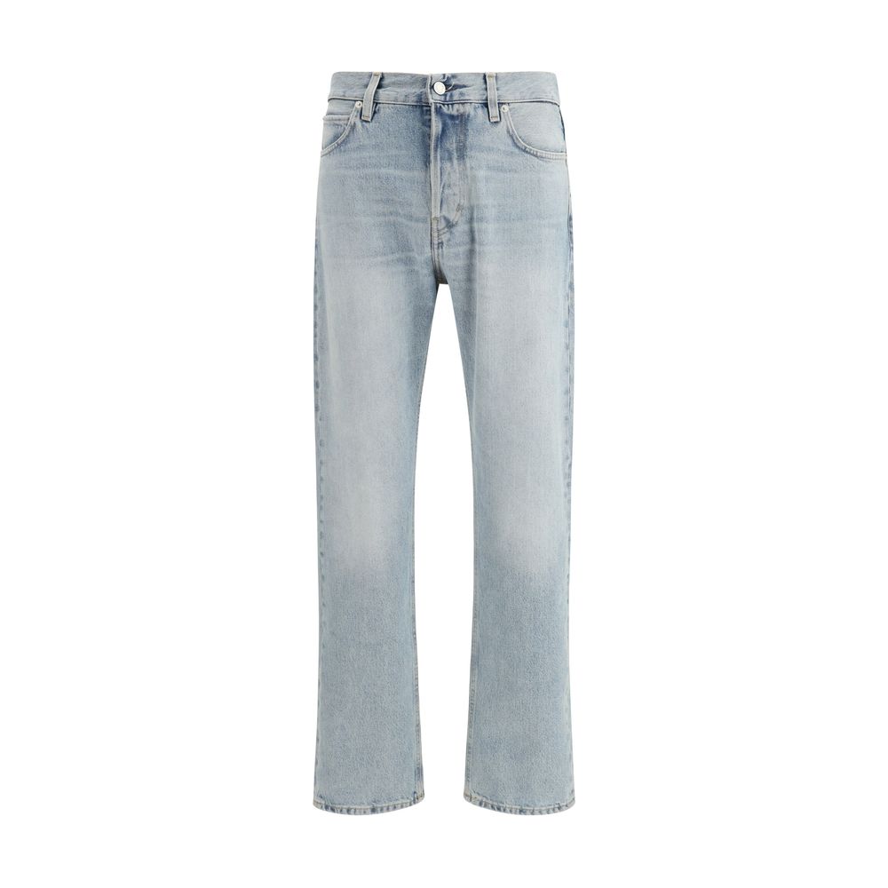 Haikure Blue Cotton Straight-Leg Men's Jeans