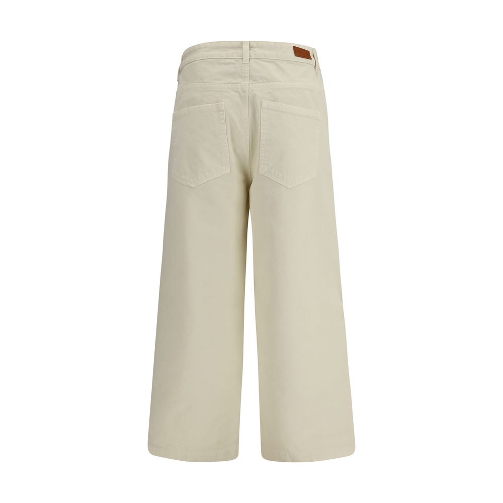 Moncler Beige Cotton Casual Women's Pants