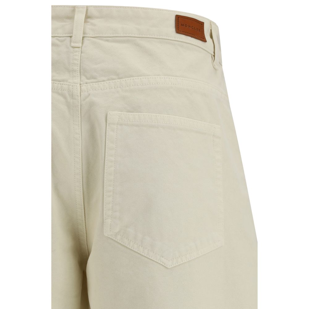 Moncler Beige Cotton Casual Women's Pants