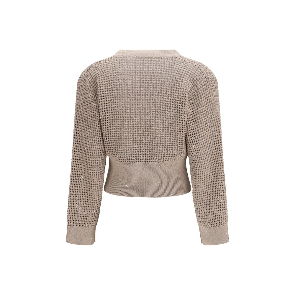 Brunello Cucinelli Beige Cotton Women's Cardigan