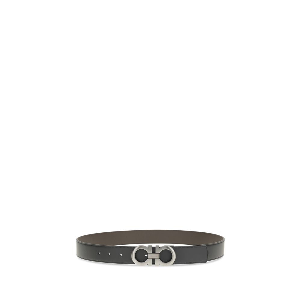 Ferragamo Black Calf Leather Bos Taurus Men's Belt