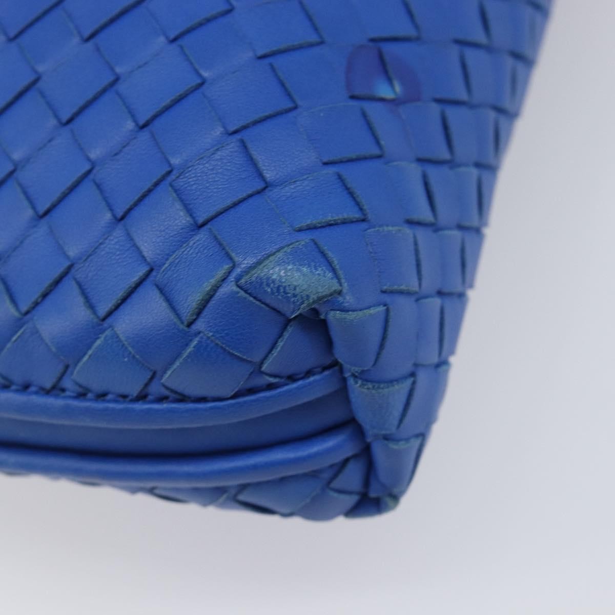 Bottega Veneta Nodini Intrecciato Nappa Blue Leather Shoulder Bag Bag (Pre-Owned)