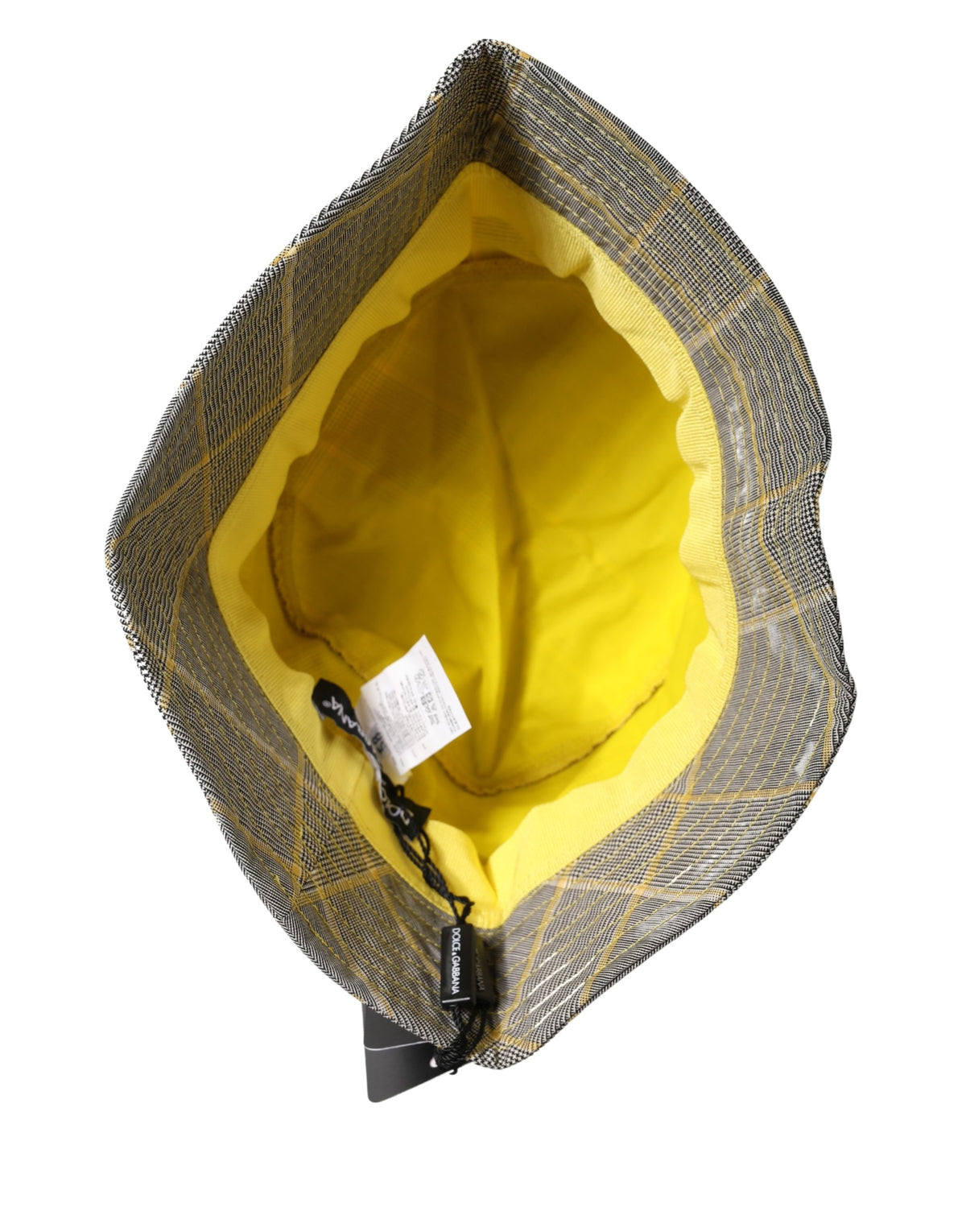 Dolce & Gabbana Men Gray Checkered Bucket Fisherman Capello Men's Hat