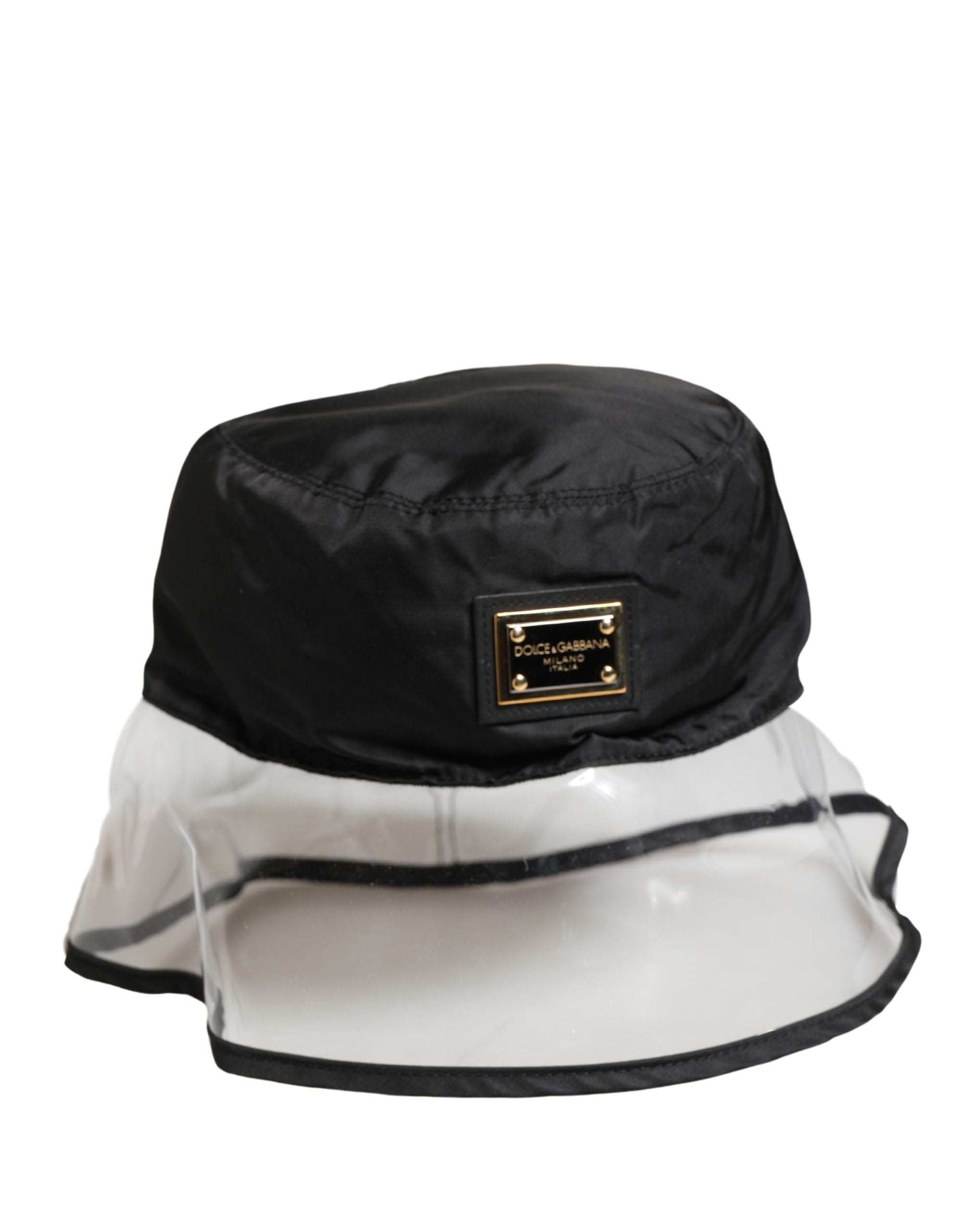 Dolce & Gabbana Men Black Plastic Fisherman Bucket Capello Men's Hat