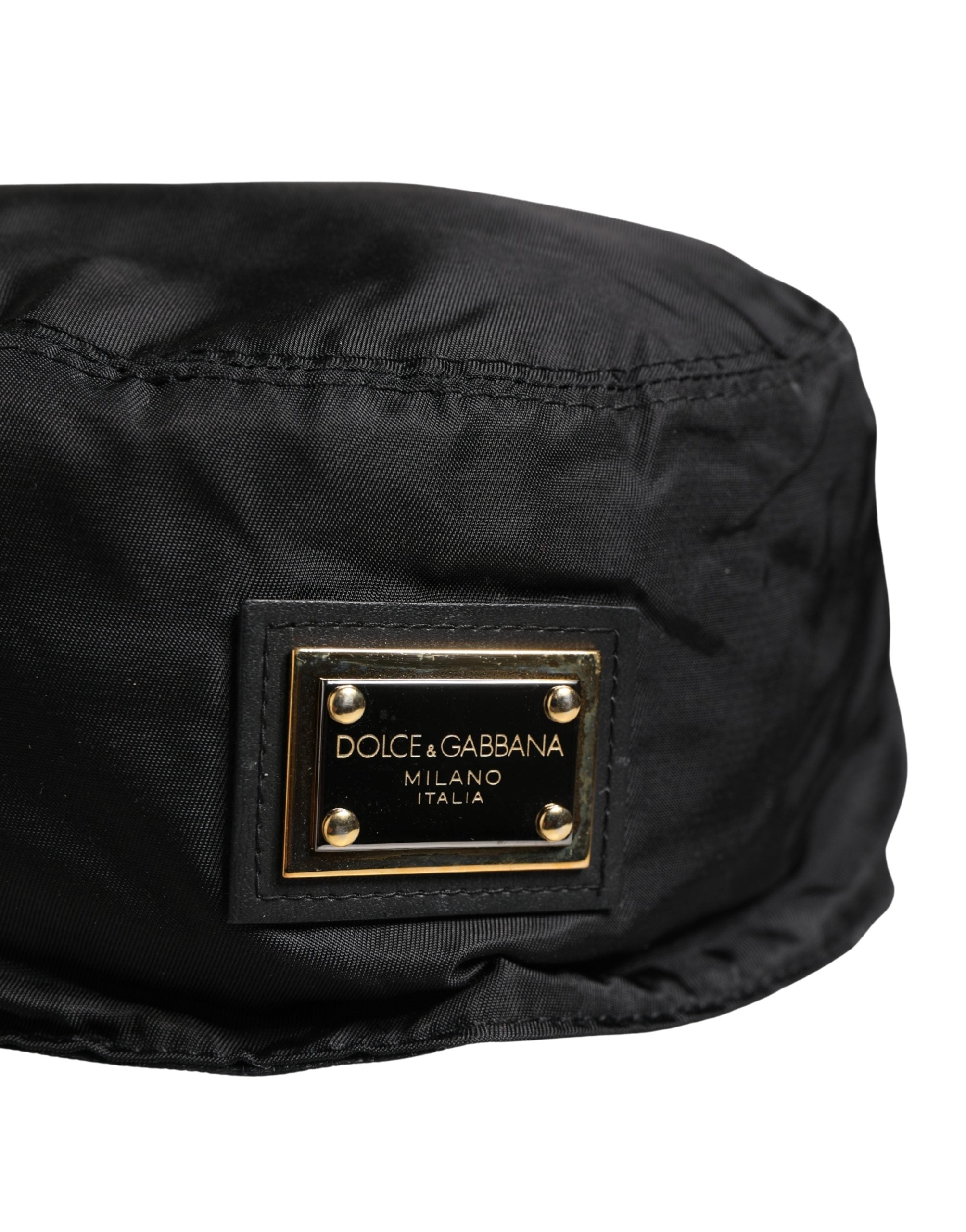 Dolce & Gabbana Men Black Plastic Fisherman Bucket Capello Men's Hat