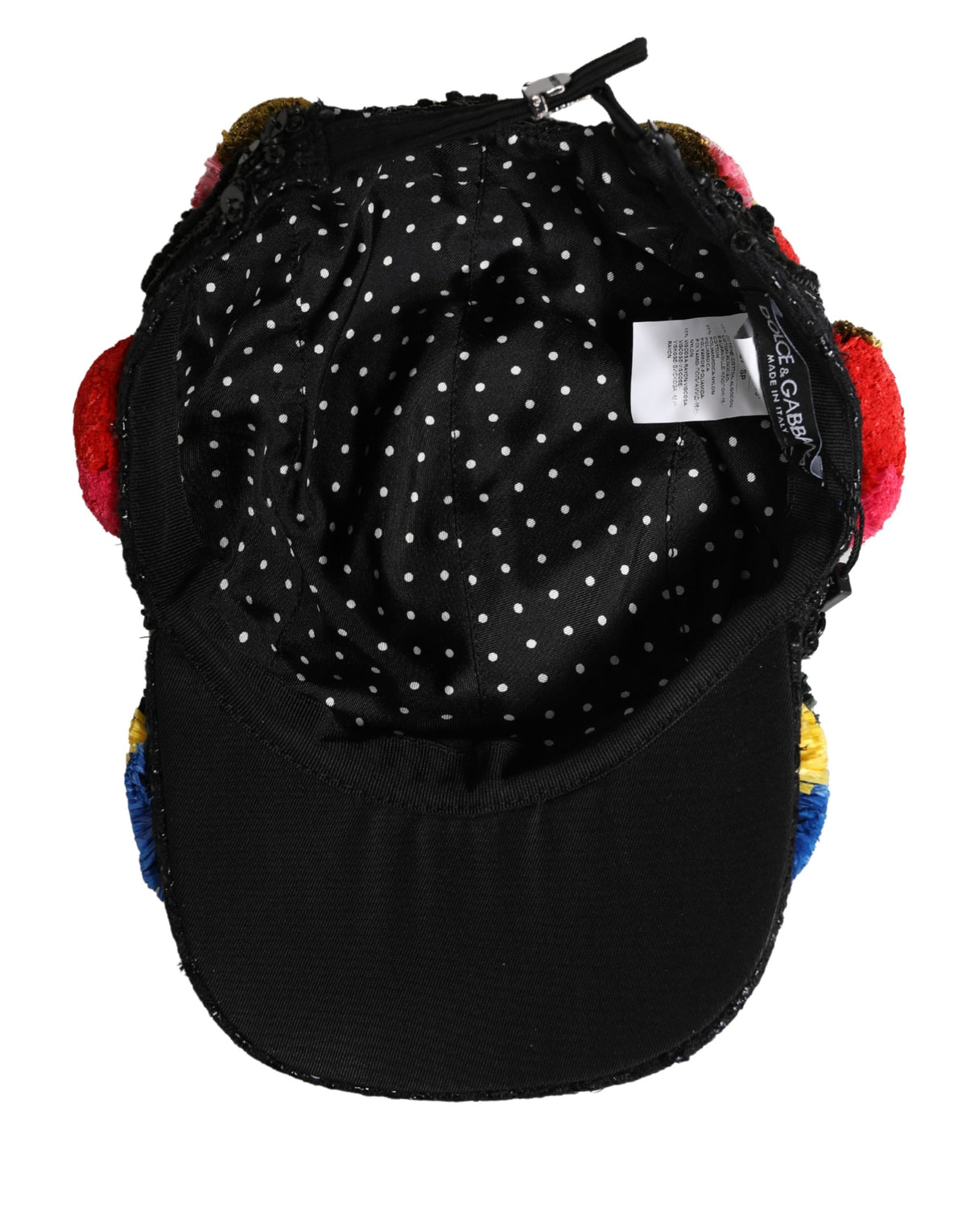 Dolce & Gabbana Multicolor Pom Poms Sequin Embellishment Women's Hat