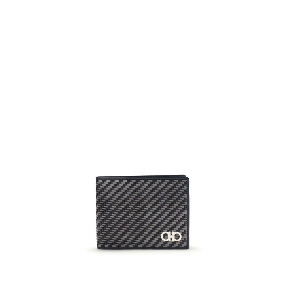 Ferragamo Gray Calf Leather Bos Taurus Men's Wallet