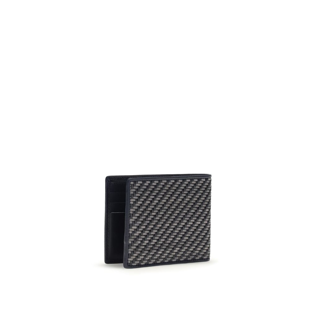 Ferragamo Gray Calf Leather Bos Taurus Men's Wallet