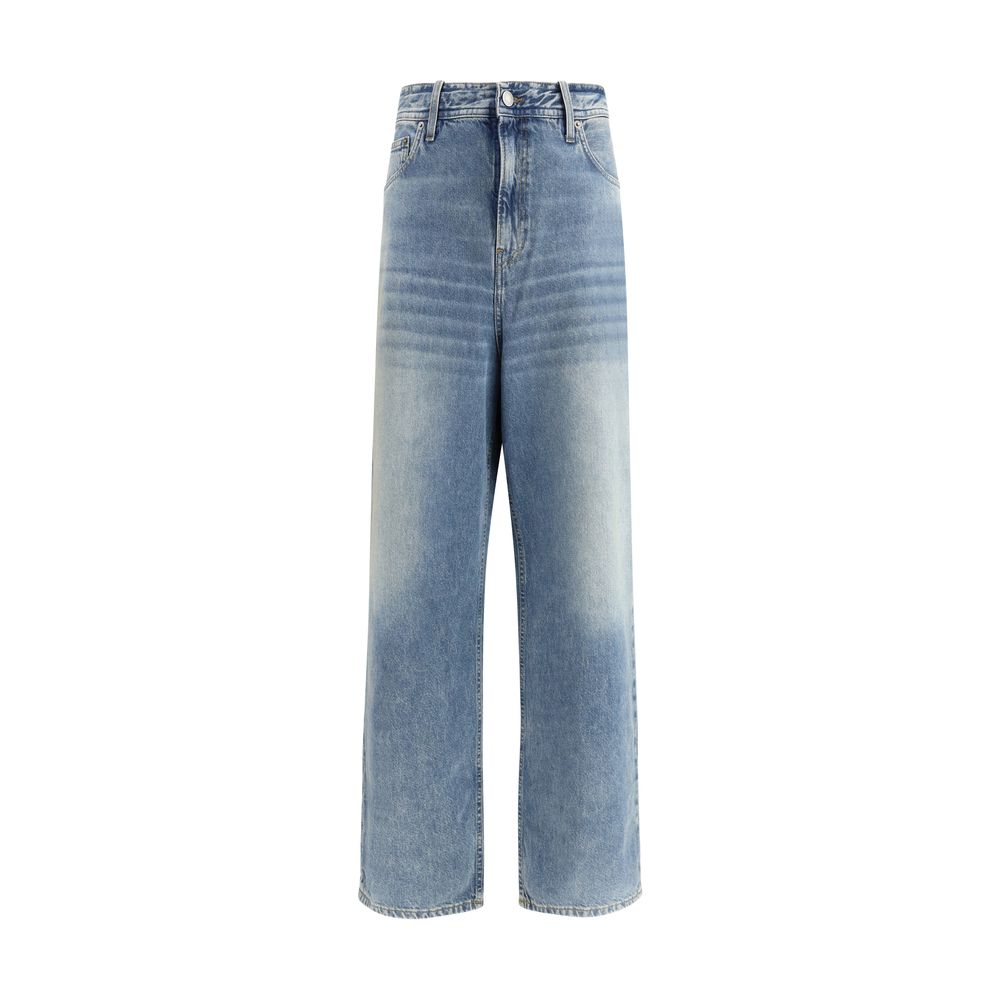 Haikure Blue Cotton Relaxed Fit Men's Jeans