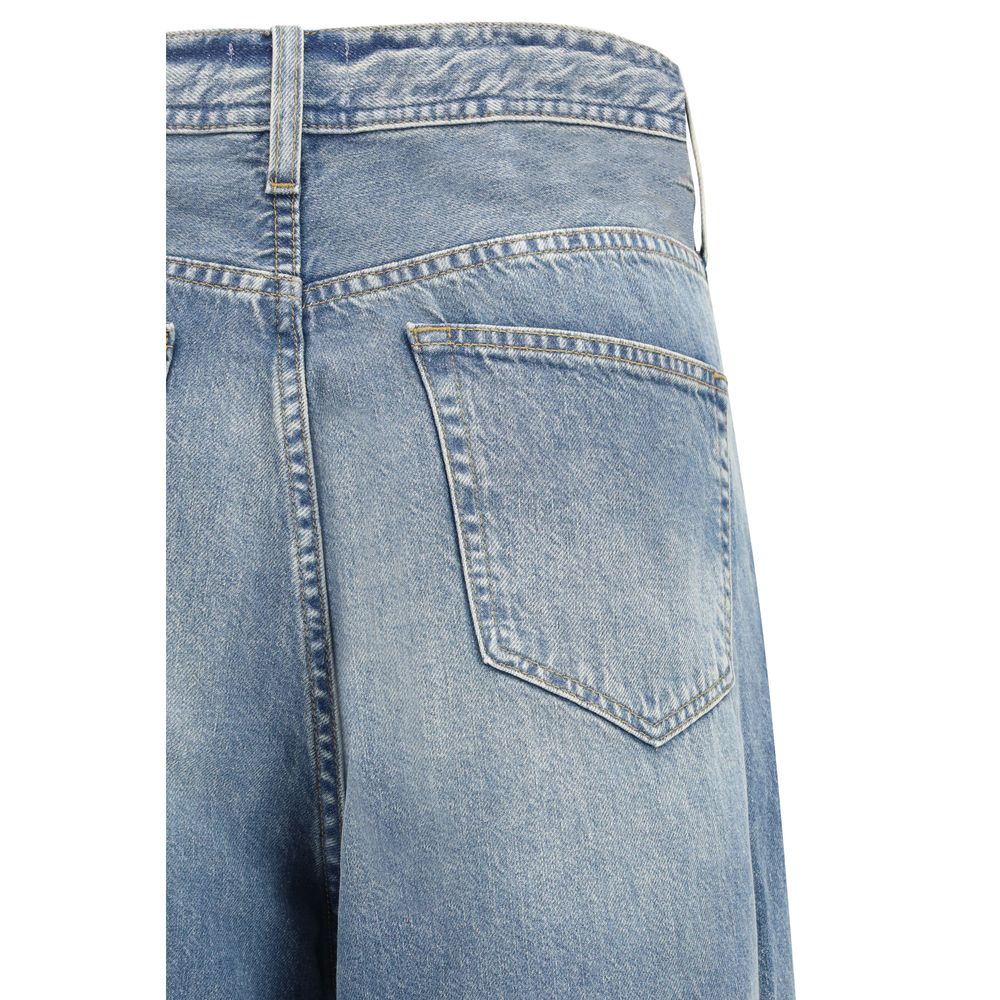Haikure Blue Cotton Relaxed Fit Men's Jeans
