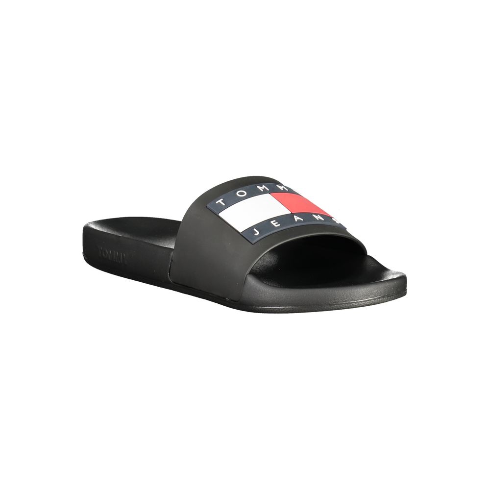 Tommy Hilfiger Black Polyurethane Men Men's Slipper