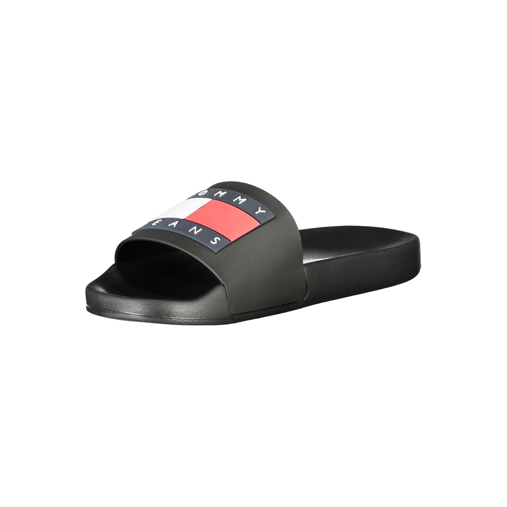Tommy Hilfiger Black Polyurethane Men Men's Slipper